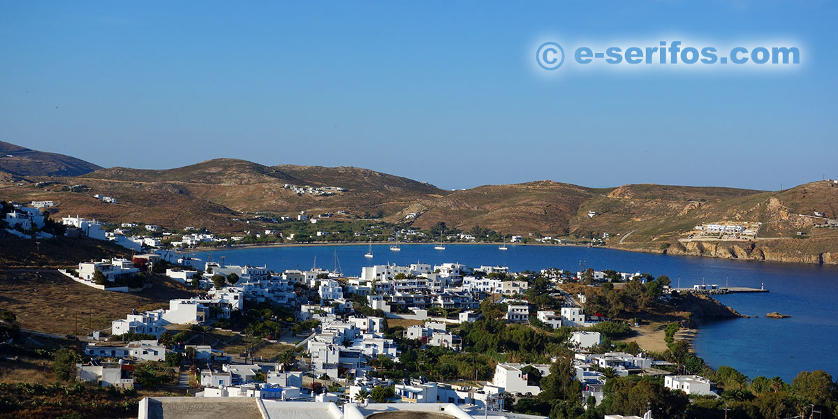 Plan panoramique de Livadi et Livadakia à Serifos